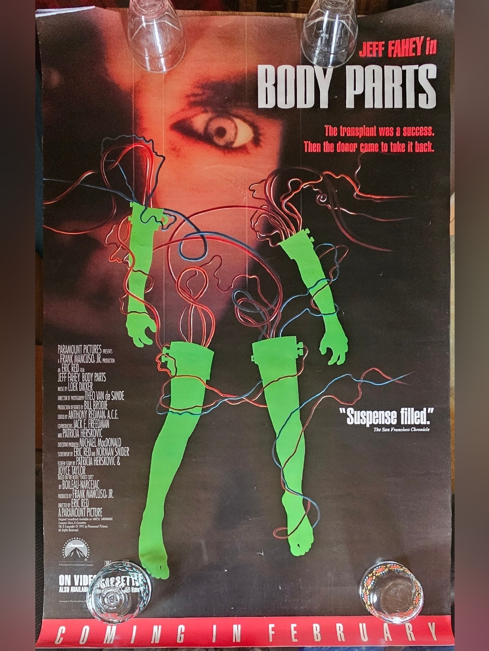 Body Parts 1991 Jeff Fahey Lindsay Duncan Kim Delaney HORROR Video PROMO Poster